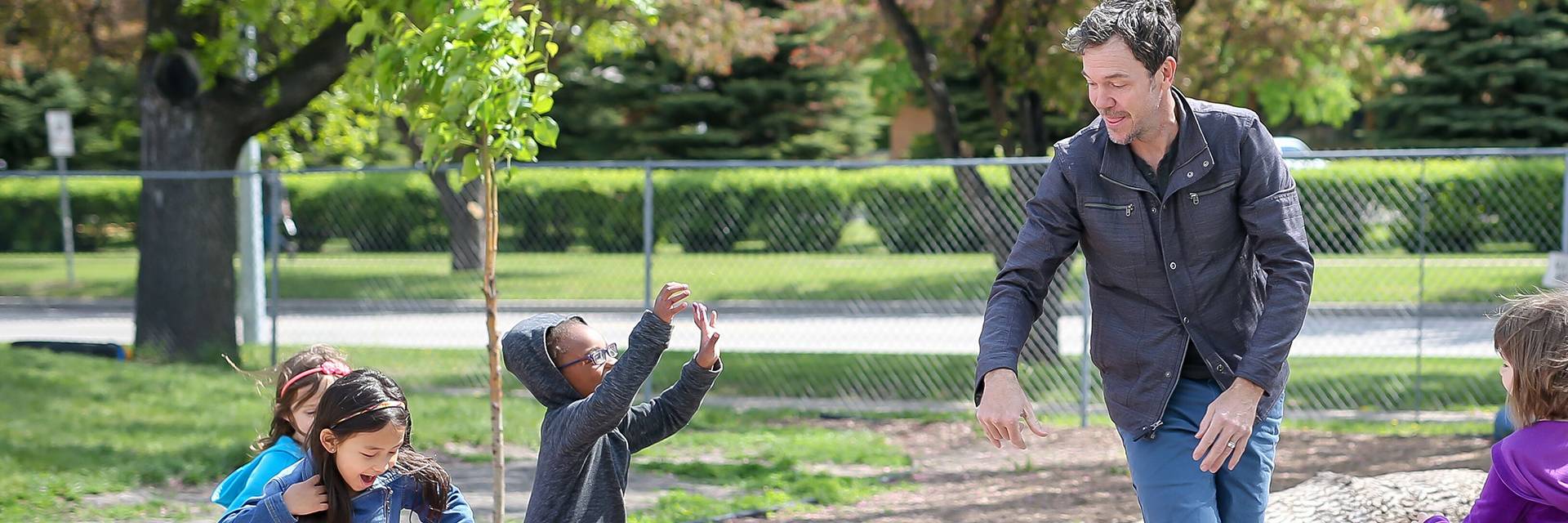 kids play on playground
